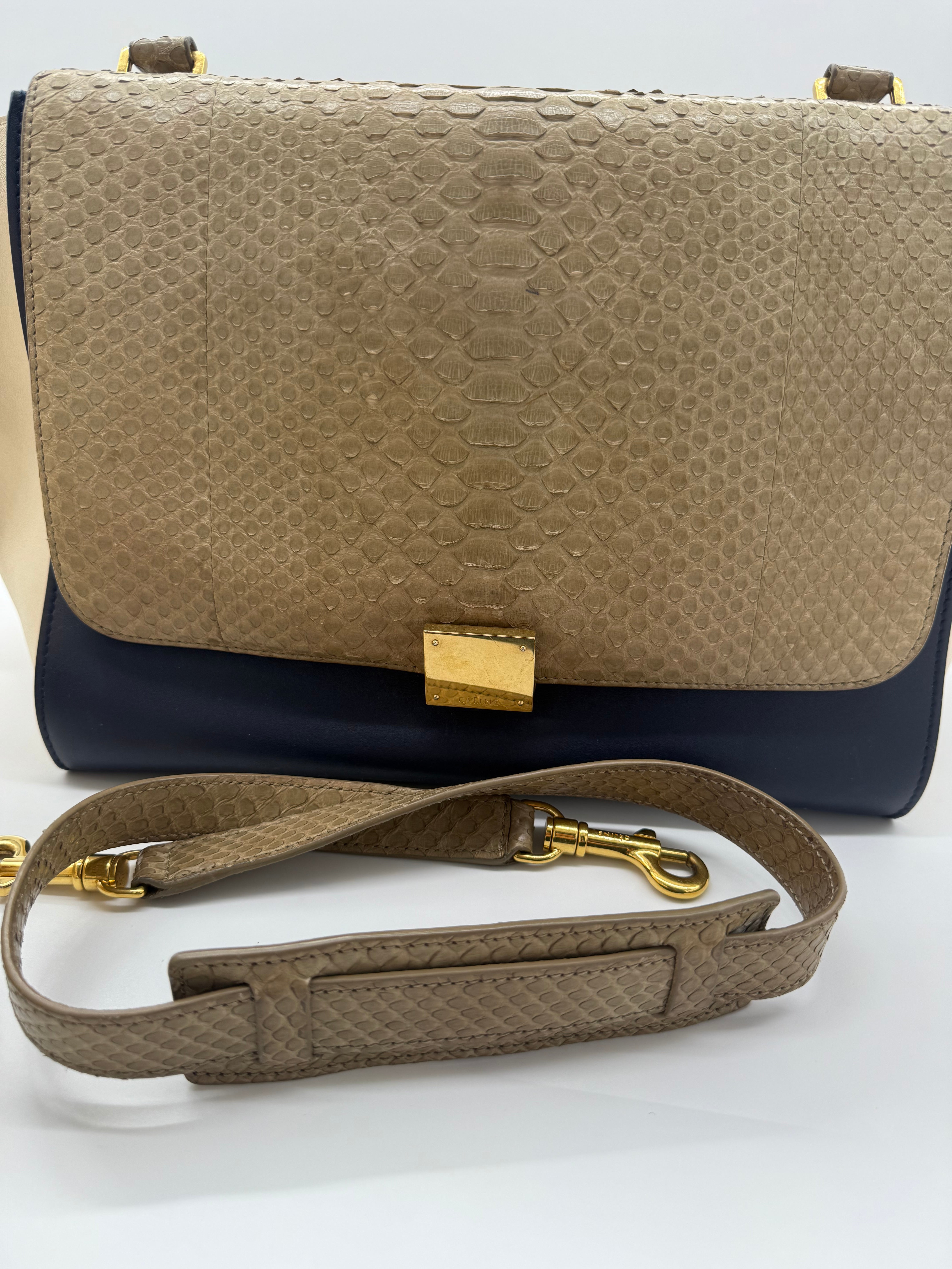 Celine leather trapeze python